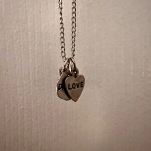 Silver Heart 'LOVE' Pendant Necklace - Women Jewelry